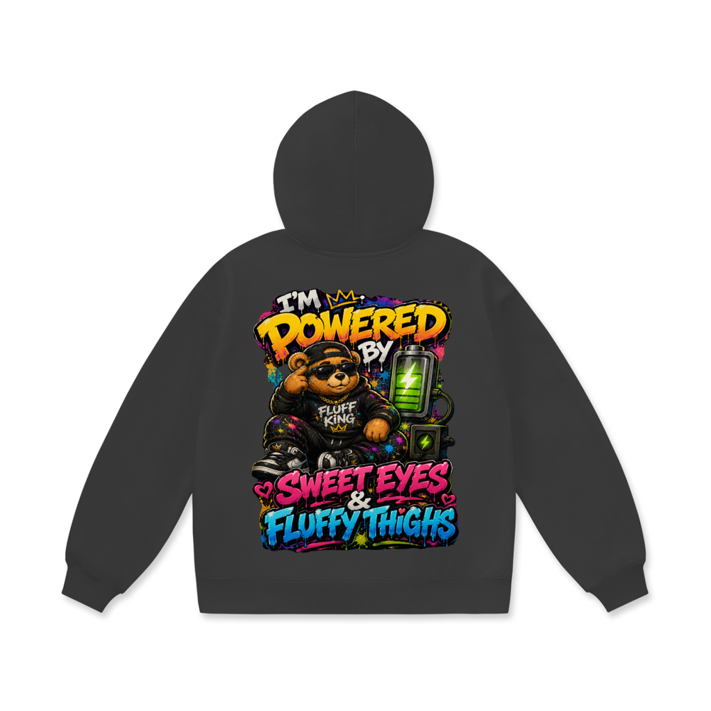 Oversize Heavyweight Fleece Hoodie w/ Custom Graphic Design _Powered By_Back & FGN Logo _Front