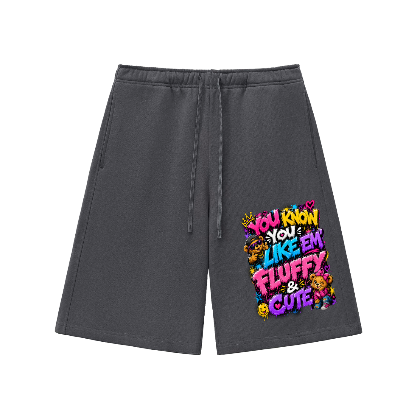Essential Heavyweight Fleece Shorts w/ Custom Graphic Design _You Know You Like Em'_Front
