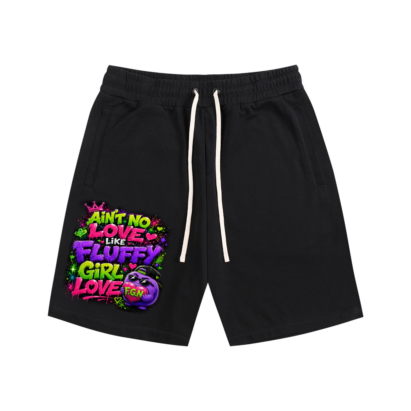 Essential Cotton Shorts w/ Custom Graphic Design_Ain't No Love Like_Front