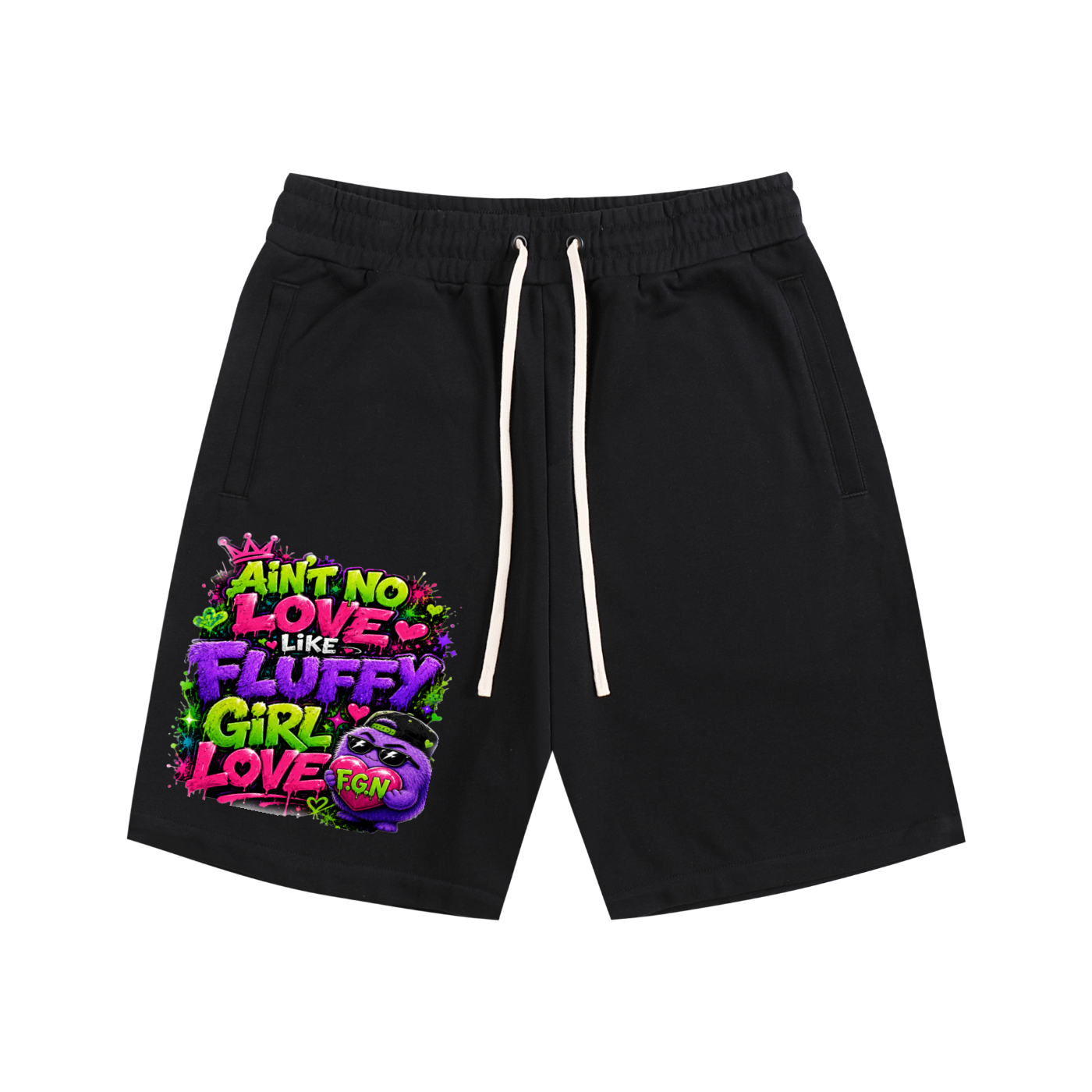 Essential Cotton Shorts w/ Custom Graphic Design_Ain't No Love Like_Front