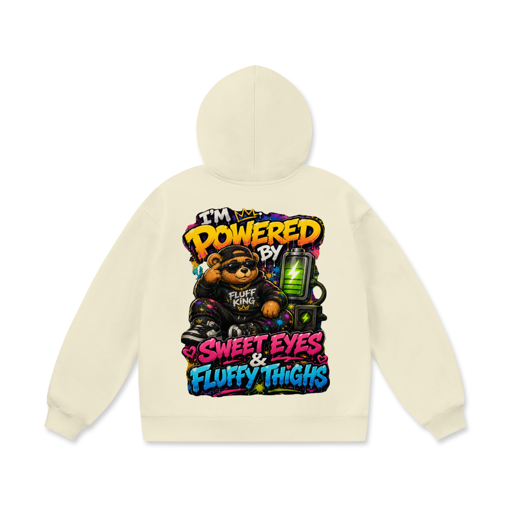 Oversize Heavyweight Fleece Hoodie w/ Custom Graphic Design _Powered By_Back & FGN Logo _Front