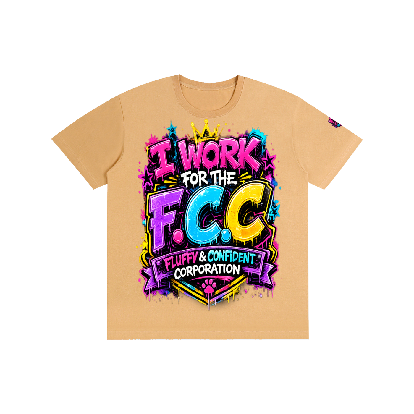Pure Cotton Unisex T-Shirt w/ Custom Graphic Design_F.C.C_Front & FGN Logo_Left Sleeve