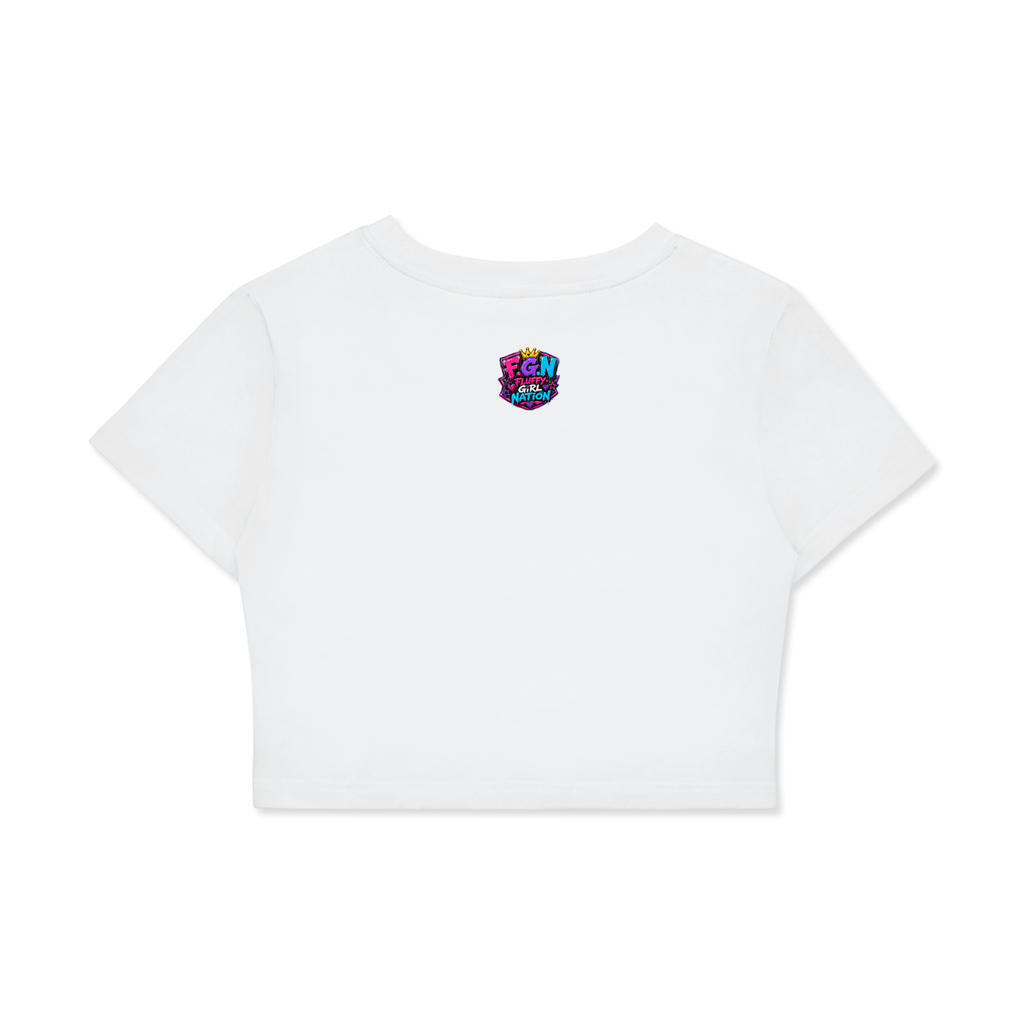 Fitted Crop Cotton T-Shirt w/ Custom Graphic Design _You Know You Like Em_Front & FGN Logo_Back