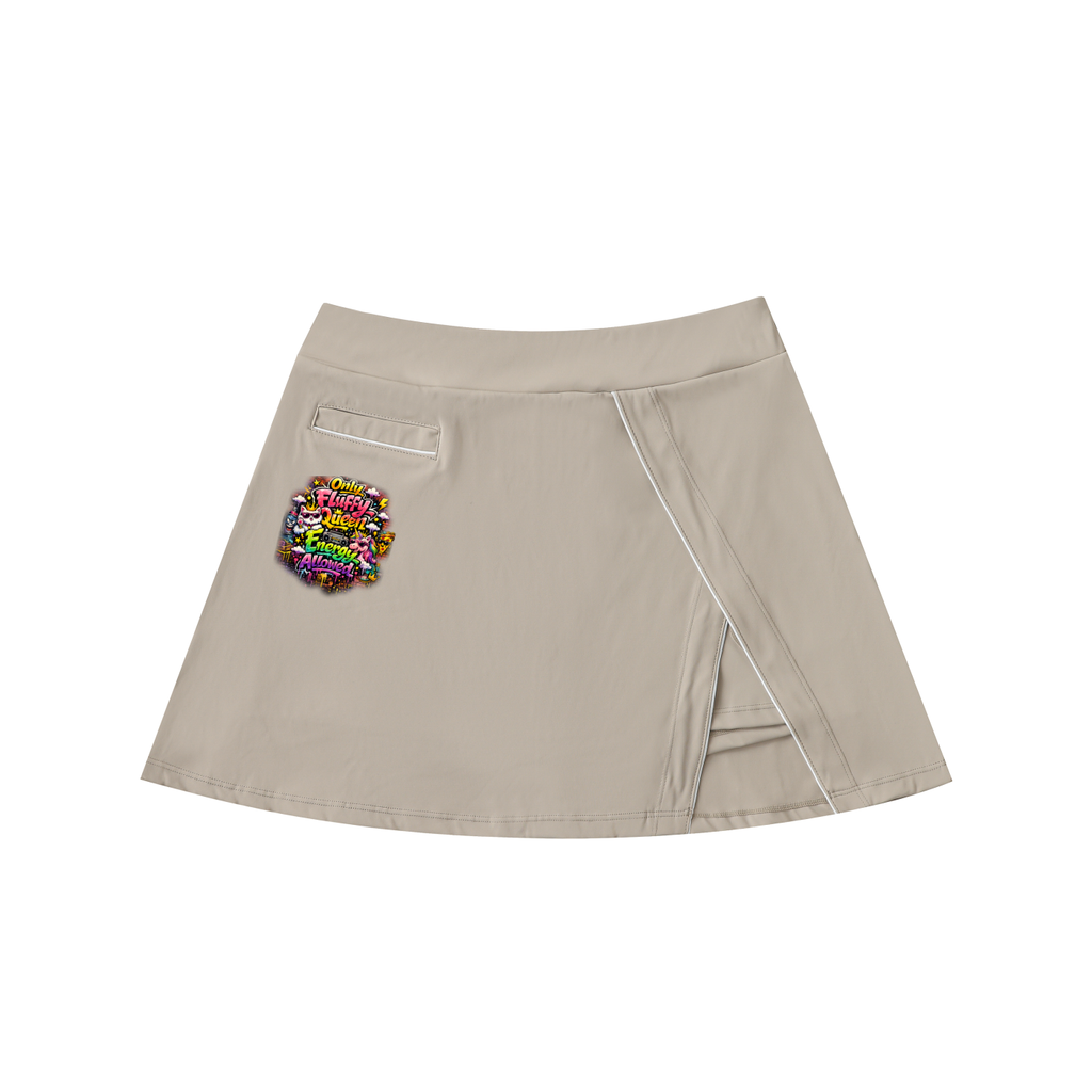 High-Waist Pocketed A-Line Skirt Only Fluffy Energy...-Front