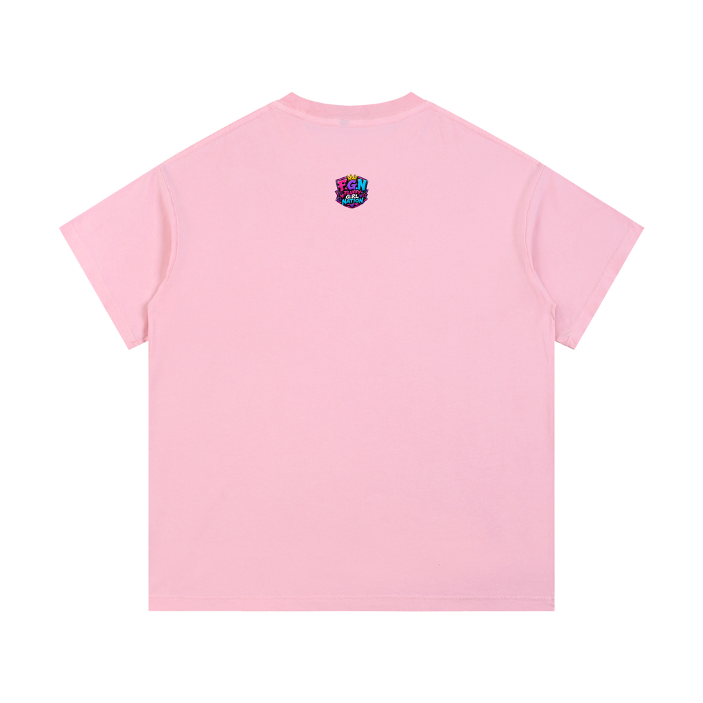 Vintage Wash Cotton T-Shirt w/ Custom Graphic Design_Heavy on the Curves_Front & FGN Logo_Back