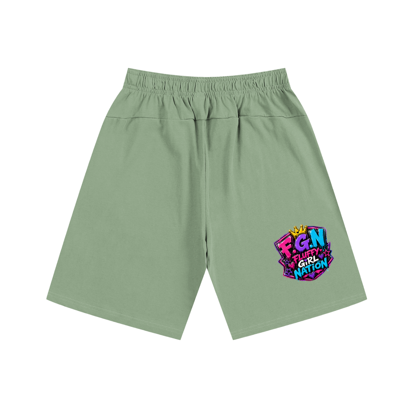 Essential Heavyweight Cotton Shorts w/ Custom Graphic Design_F.C.C_Front & FGN Logo_Back