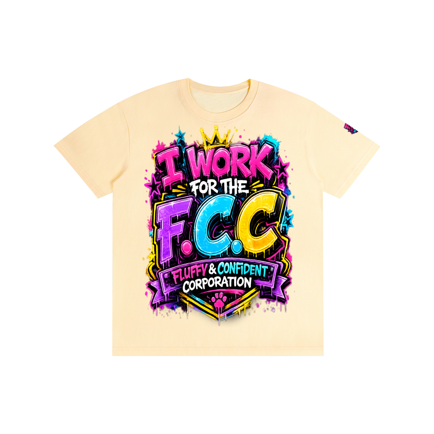 Pure Cotton Unisex T-Shirt w/ Custom Graphic Design_F.C.C_Front & FGN Logo_Left Sleeve