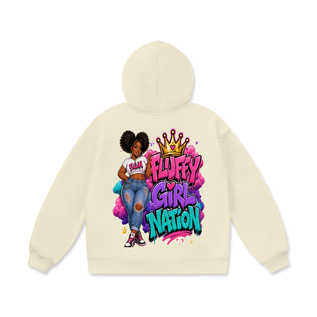 Oversize Heavyweight Fleece Hoodie w/ Front and Back FGN Logos