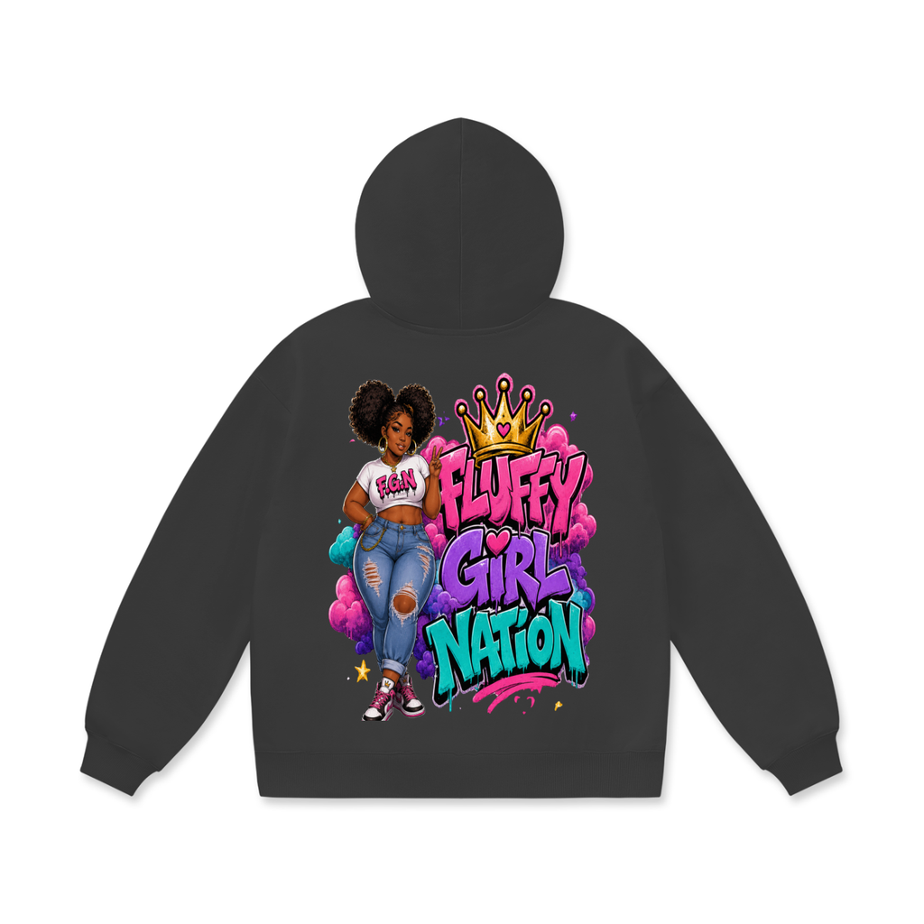 Oversize Heavyweight Fleece Hoodie w/ Front and Back FGN Logos