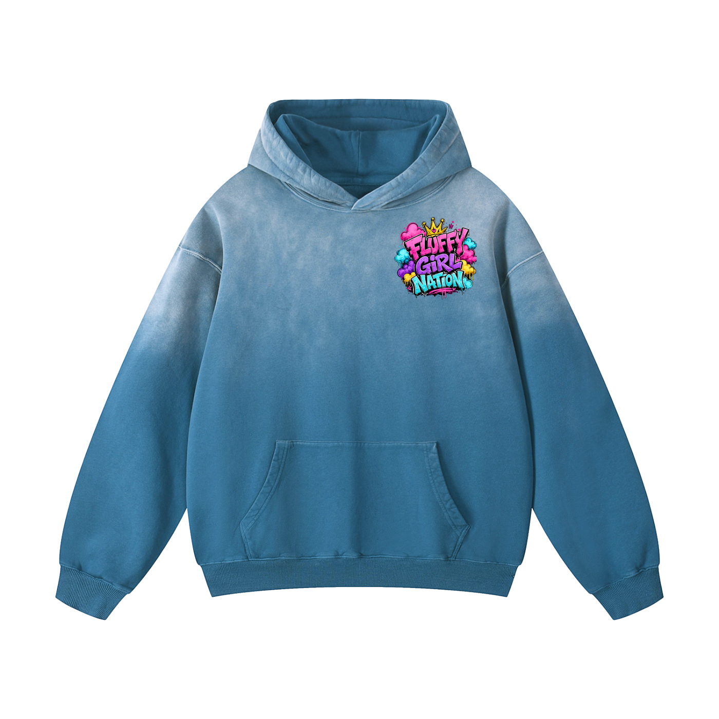 Heavyweight Sunfade Oversized Hoodie w/ Custom FGN Logo Front & FGN Graphic Design Back
