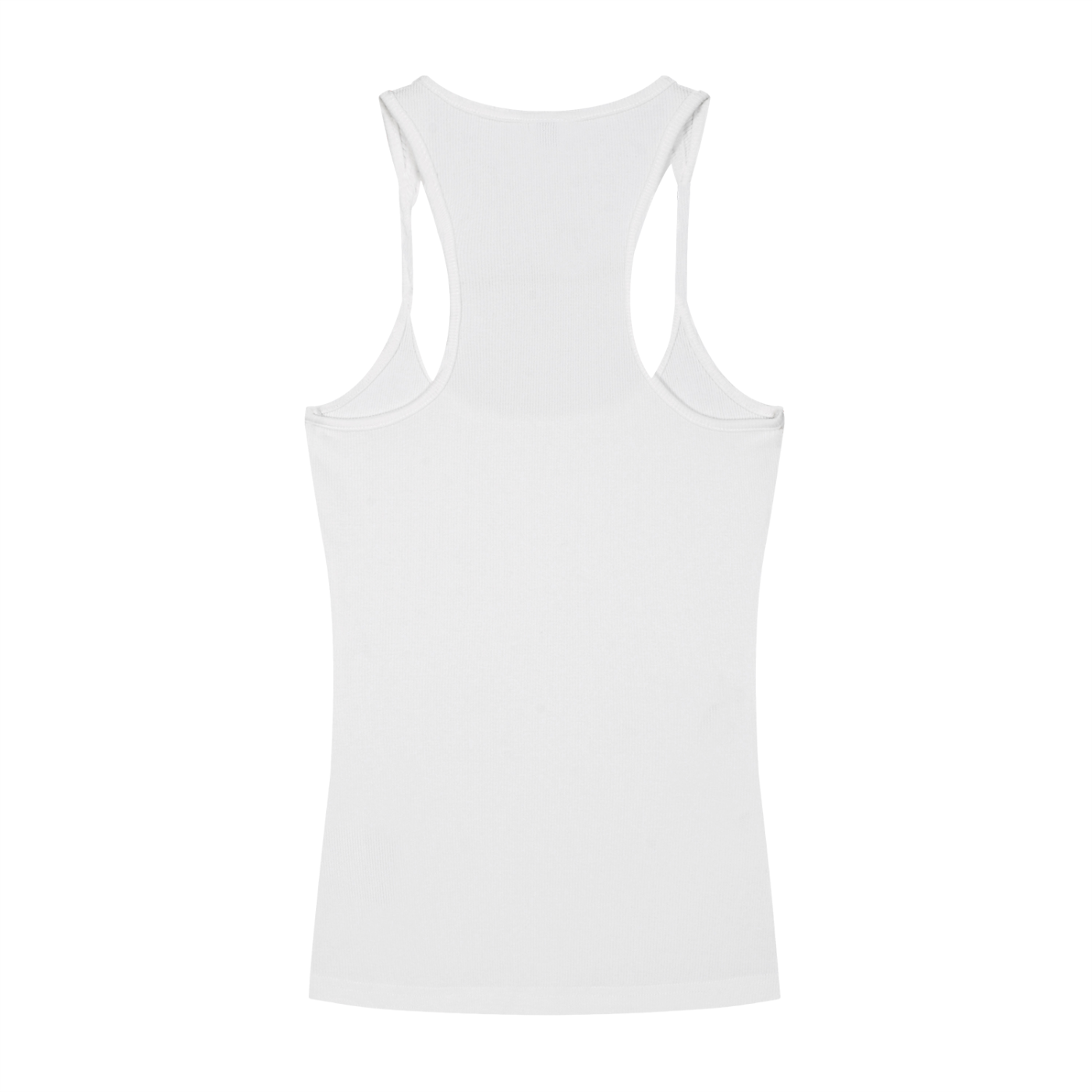 Slim Fit Ribbed Racerback Tank Top w/ Custom FGN Just Because I'm Fluffy...Graphic Design Front
