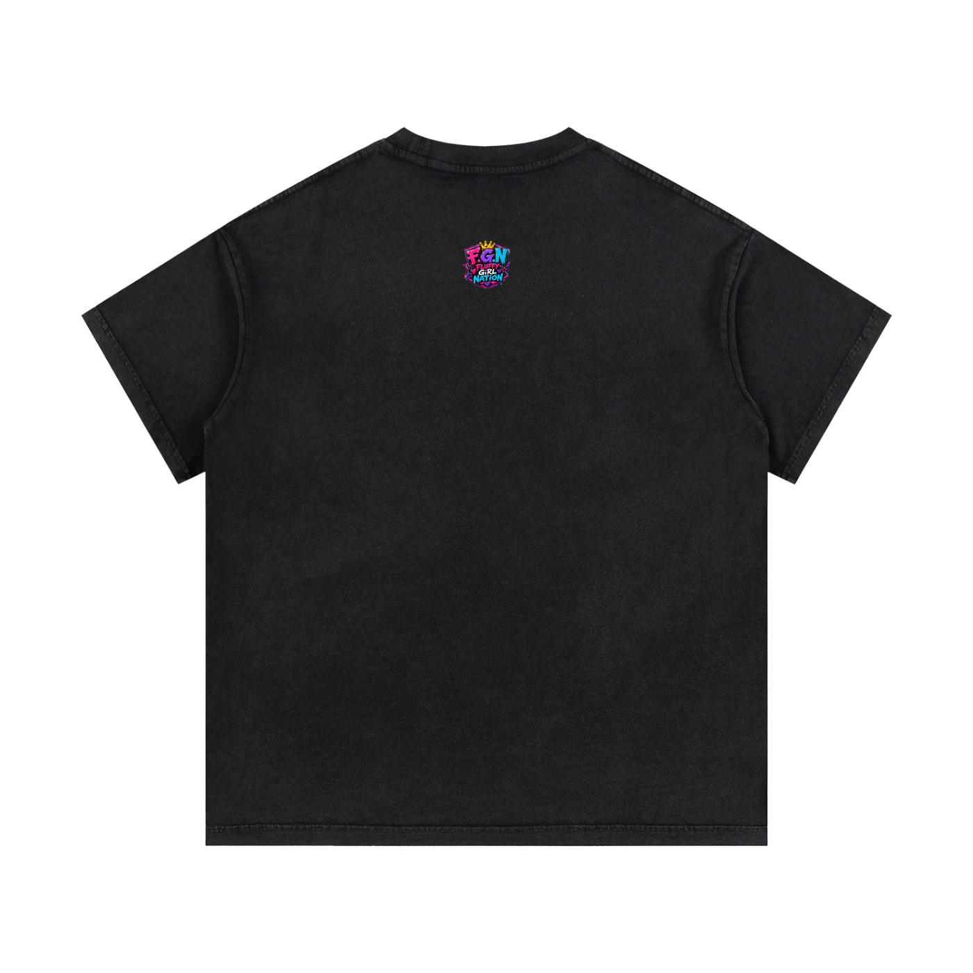 Vintage Wash Cotton T-Shirt w/ Custom Graphic Design_Heavy on the Curves_Front & FGN Logo_Back