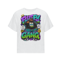 Streetwear Oversized Cotton T-Shirt w/ Custom Graphic Design_Fluffy Gang_Front & FGN Logo_Back