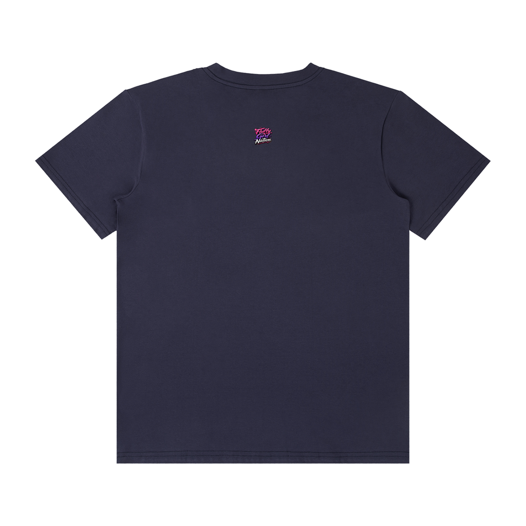 Unisex Classic Crew Neck Cotton T-Shirt w/ Custom Graphic Design_Fluffy Girls Make_Front &