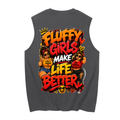 Men's Sleeveless Cotton Tank Top w/ Custom Graphic Design_Fluffy Girls Make_Back