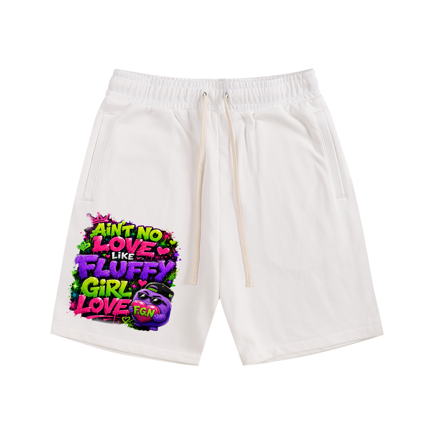 Essential Cotton Shorts w/ Custom Graphic Design_Ain't No Love Like_Front