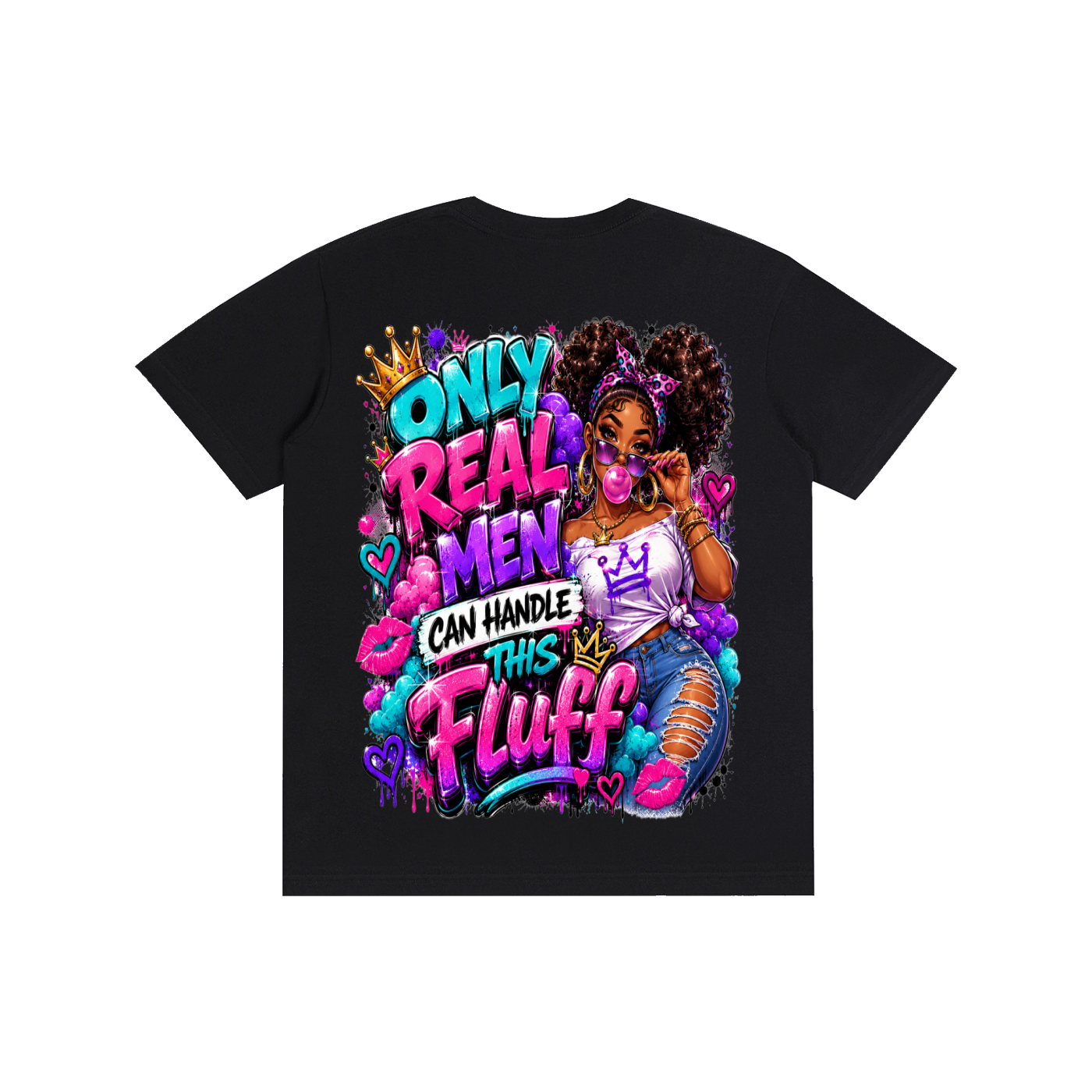 Pure Cotton Unisex T-Shirt w/ Custom FGN Logo Front & Only Real Men...Graphic Design Back