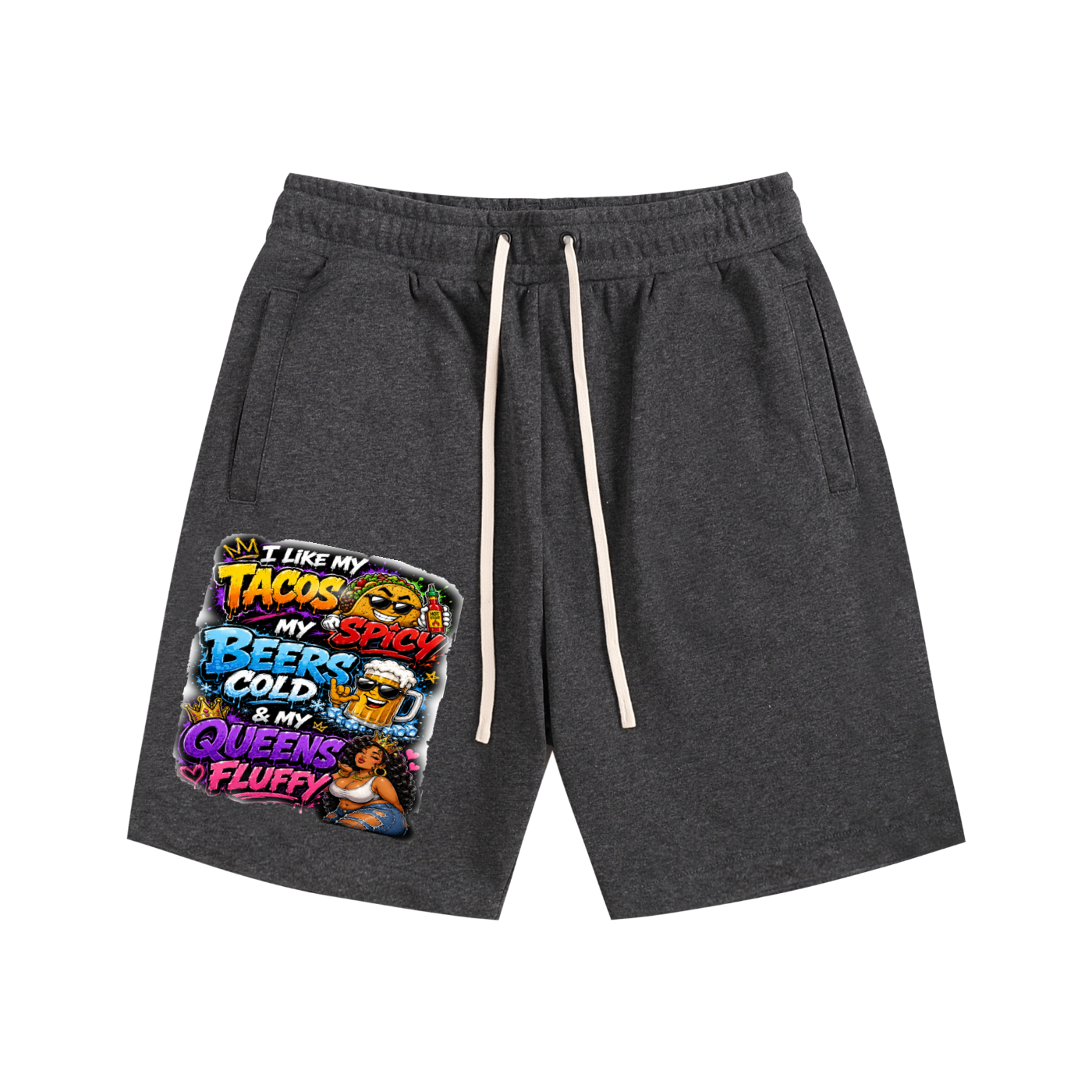 Essential Cotton Shorts w/ Custom Graphic Design_I Like My_Front