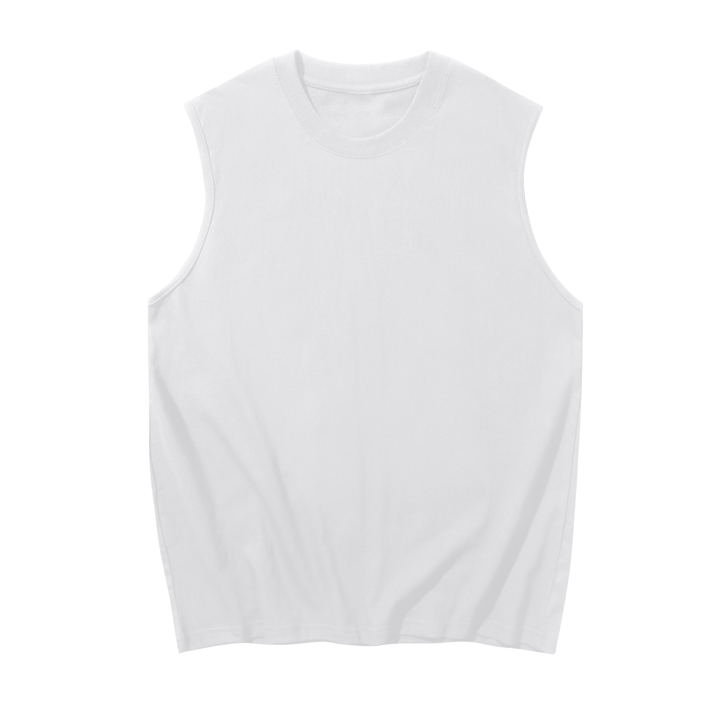 Men's Sleeveless Cotton Tank Top w/ Custom Graphic Design_Fluffy Girls Make_Back