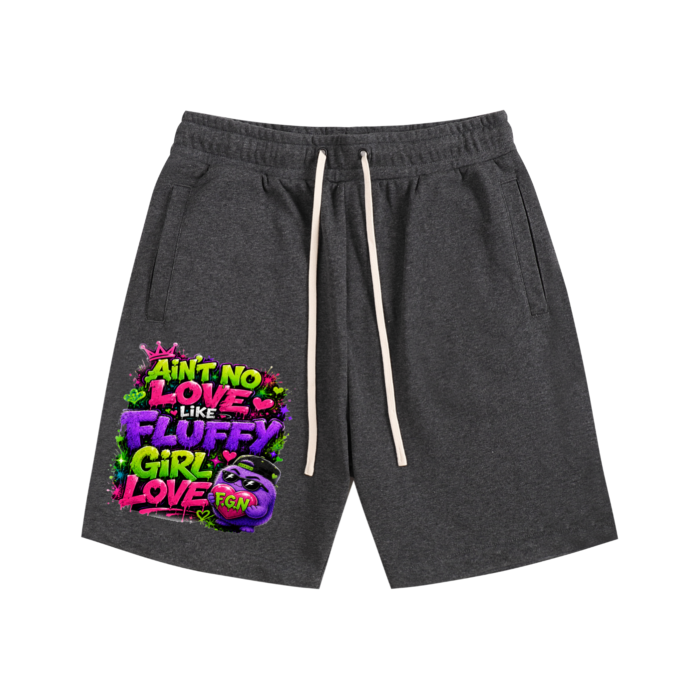 Essential Cotton Shorts w/ Custom Graphic Design_Ain't No Love Like_Front