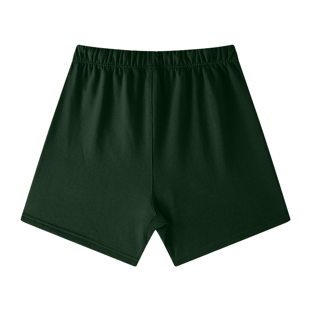 Unisex Earth Tone Loose Fit Cotton Shorts w/ Custom Graphic Design_Fluffy Thighs Matter_Front
