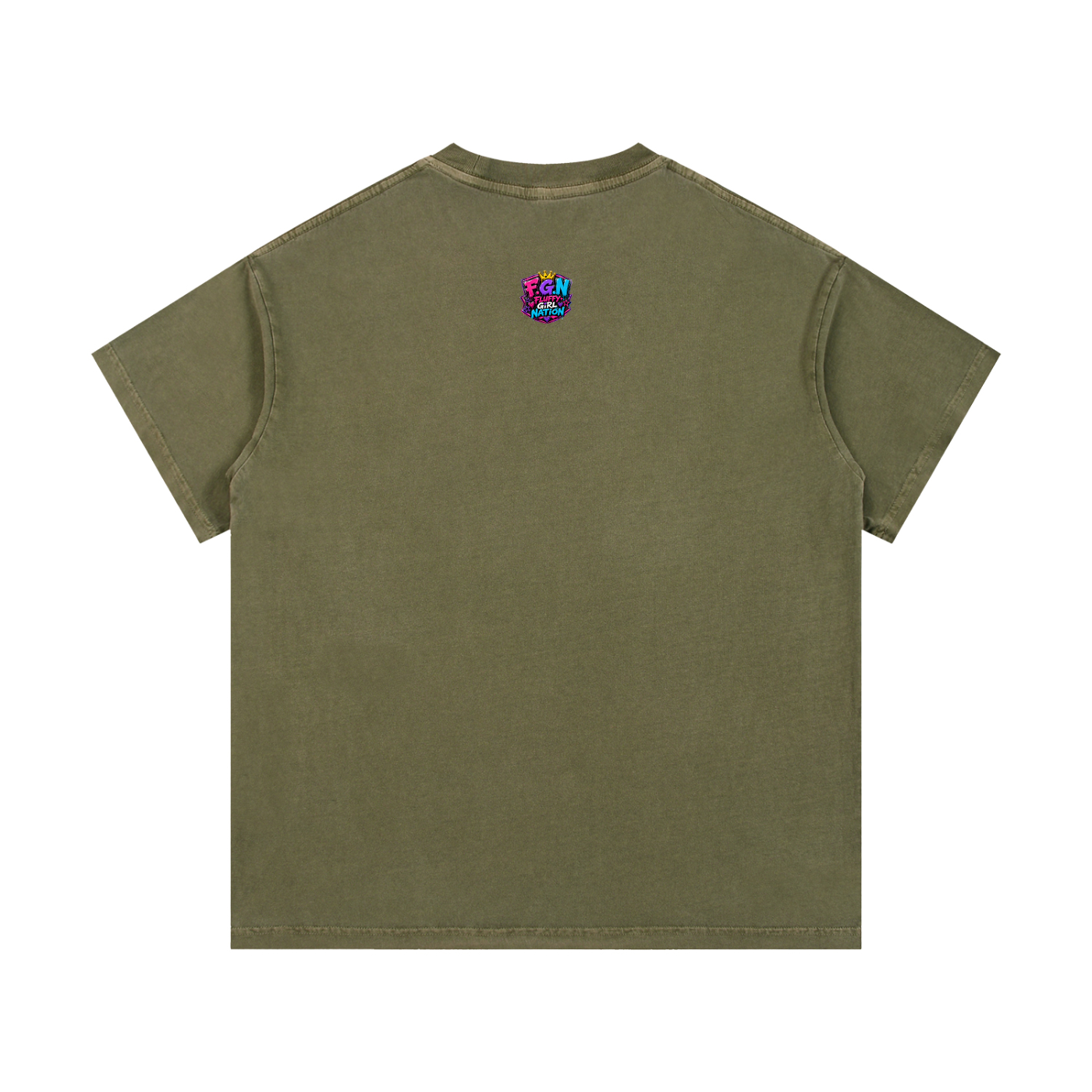 Vintage Wash Cotton T-Shirt w/ Custom Graphic Design_Heavy on the Curves_Front & FGN Logo_Back