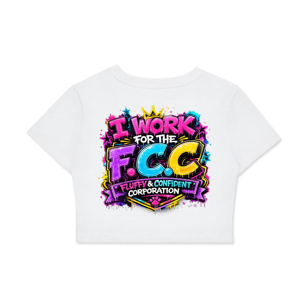 Fitted Crop Cotton T-Shirt w/ Custom FGN Logo-Front & Graphic Design Back-F.C.C