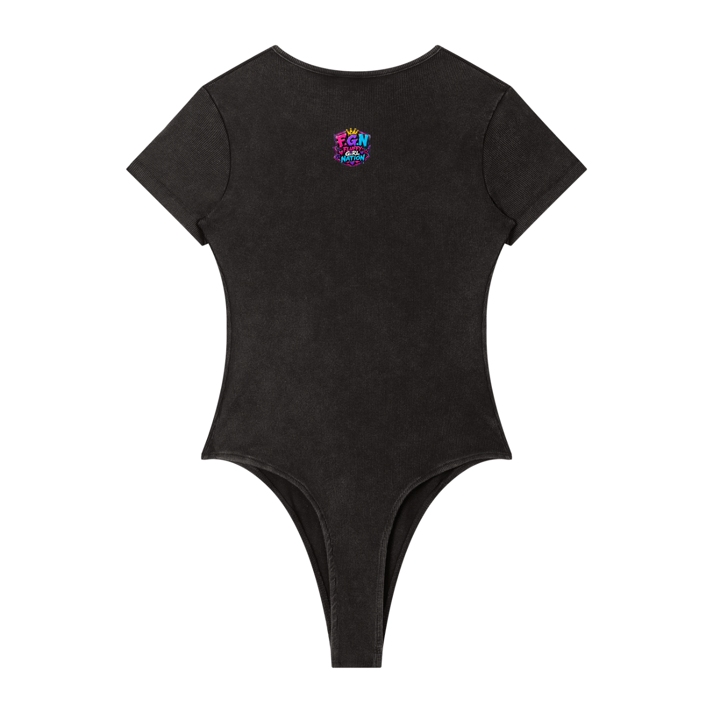 Women's Mineral Wash Crewneck Bodysuit w/ Custom Graphic Design_You Know You Like_Front & FGN Logo_Back
