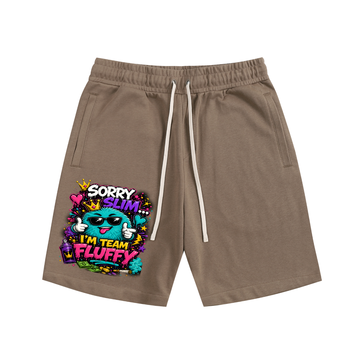 Essential Cotton Shorts w/ Custom Graphic Design_Sorry Slim I'm_Front