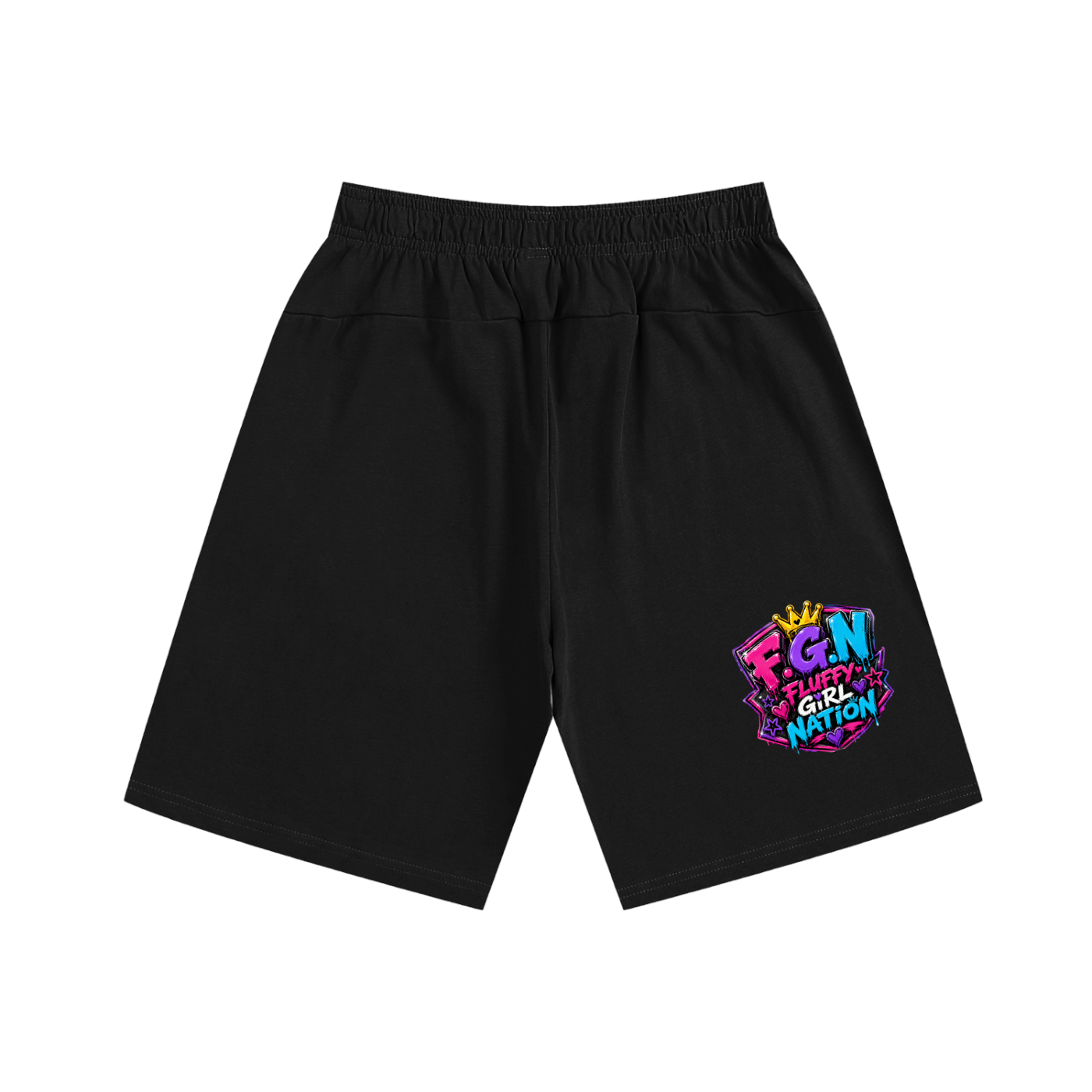 Essential Heavyweight Cotton Shorts w/ Custom Graphic Design_F.C.C_Front & FGN Logo_Back