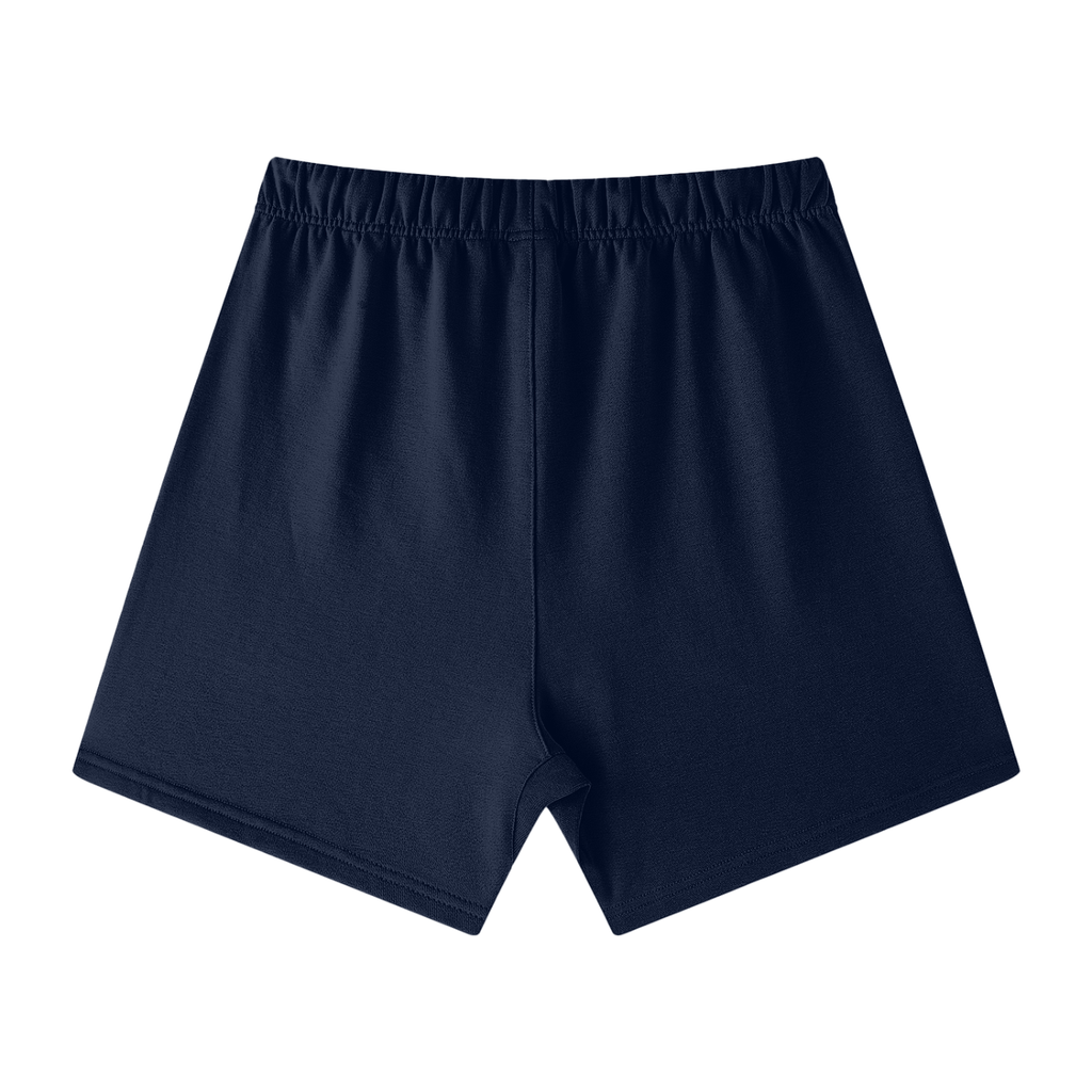 Unisex Earth Tone Loose Fit Cotton Shorts w/ Custom Graphic Design_Fluffy Thighs Matter_Front