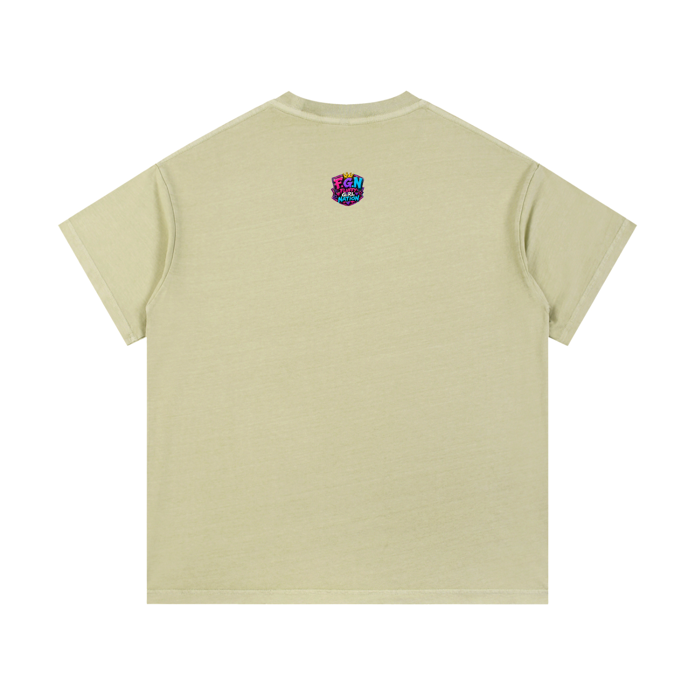 Vintage Wash Cotton T-Shirt w/ Custom Graphic Design_Heavy on the Curves_Front & FGN Logo_Back