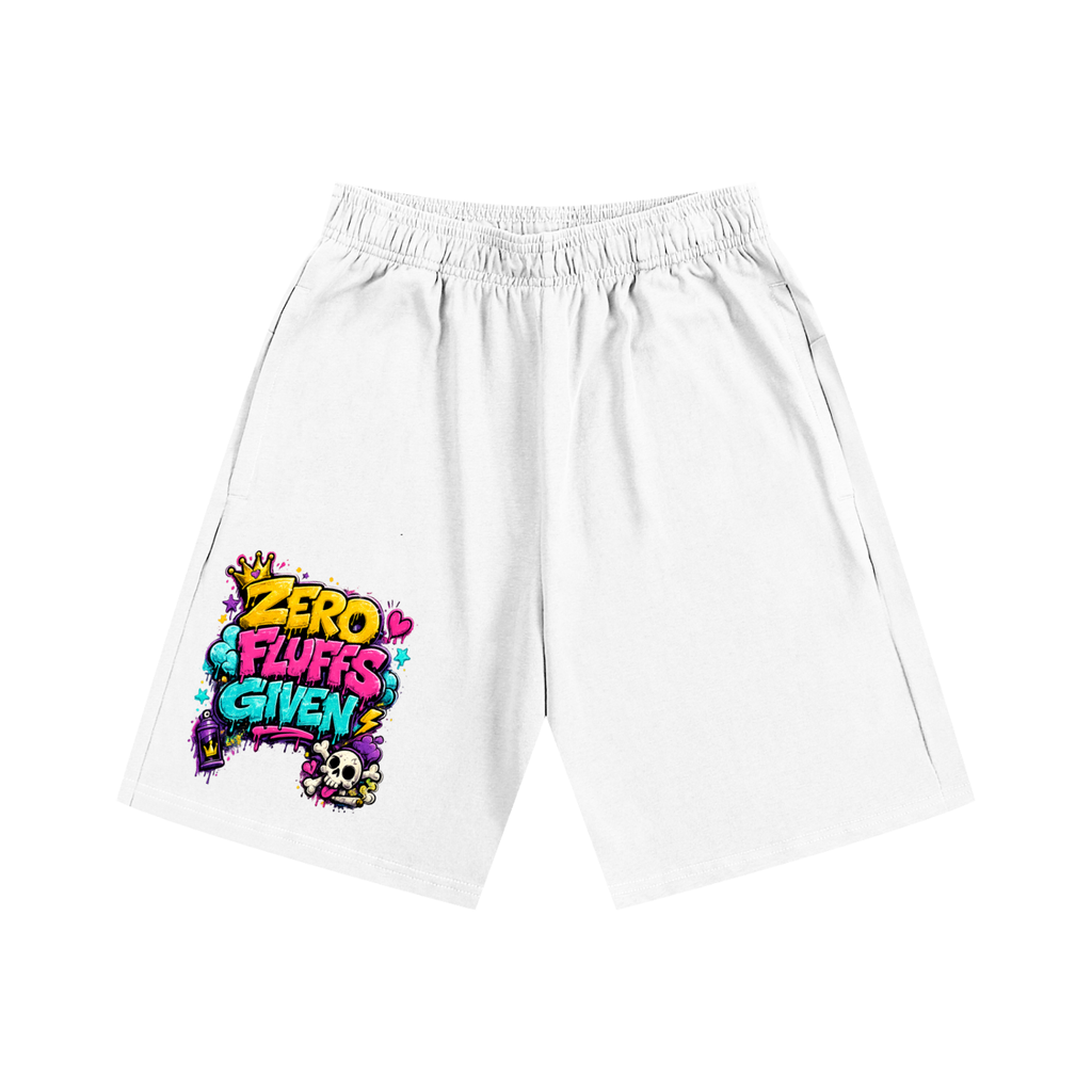 Essential Heavyweight Cotton Shorts w/ Custom Graphic Design-Front Zero Fluffs Given