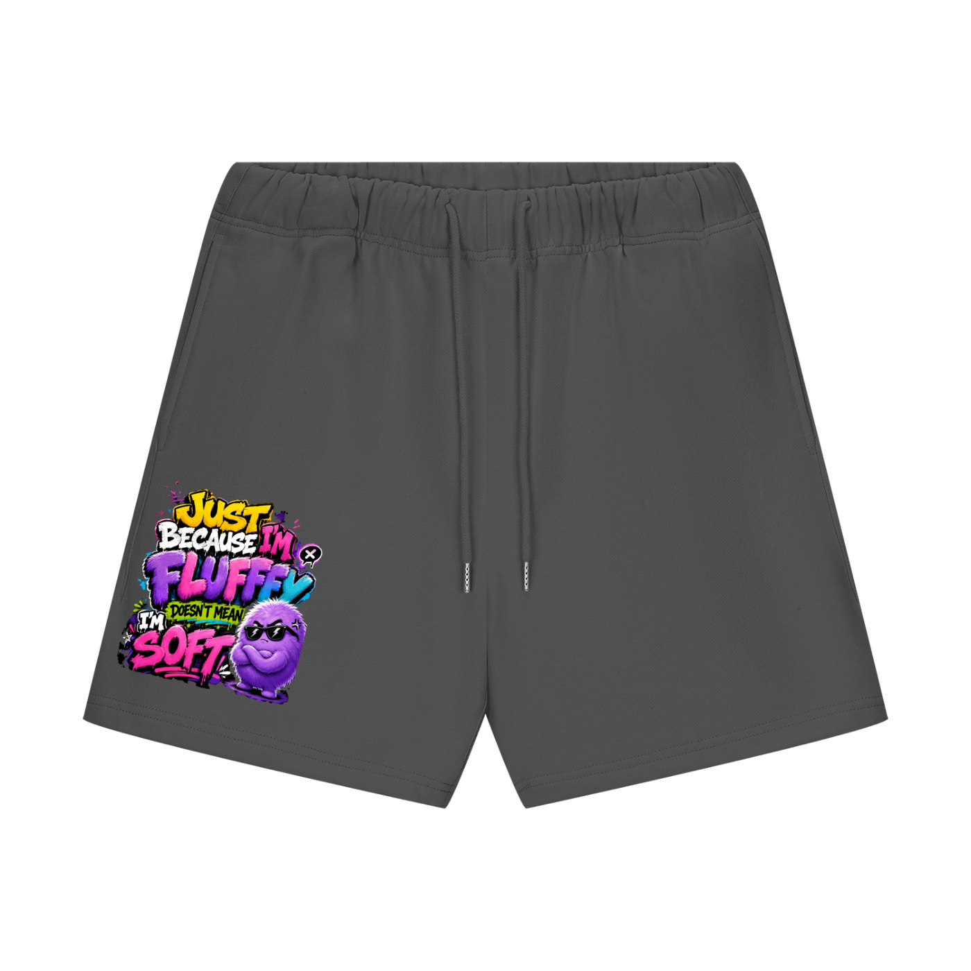 Unisex Heavyweight Fleece Loose Fit Shorts w/Custom Graphic Design Just because I'm Fluffy...Front & FGN Logo Back