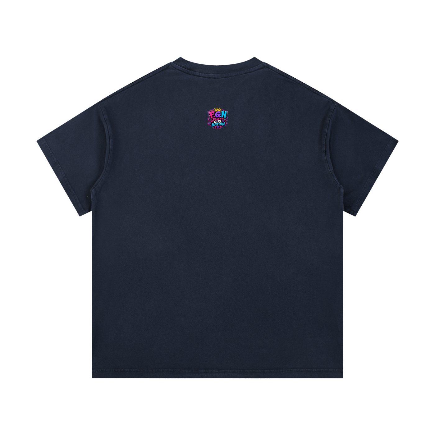 Vintage Wash Cotton T-Shirt w/ Custom Graphic Design_Heavy on the Curves_Front & FGN Logo_Back