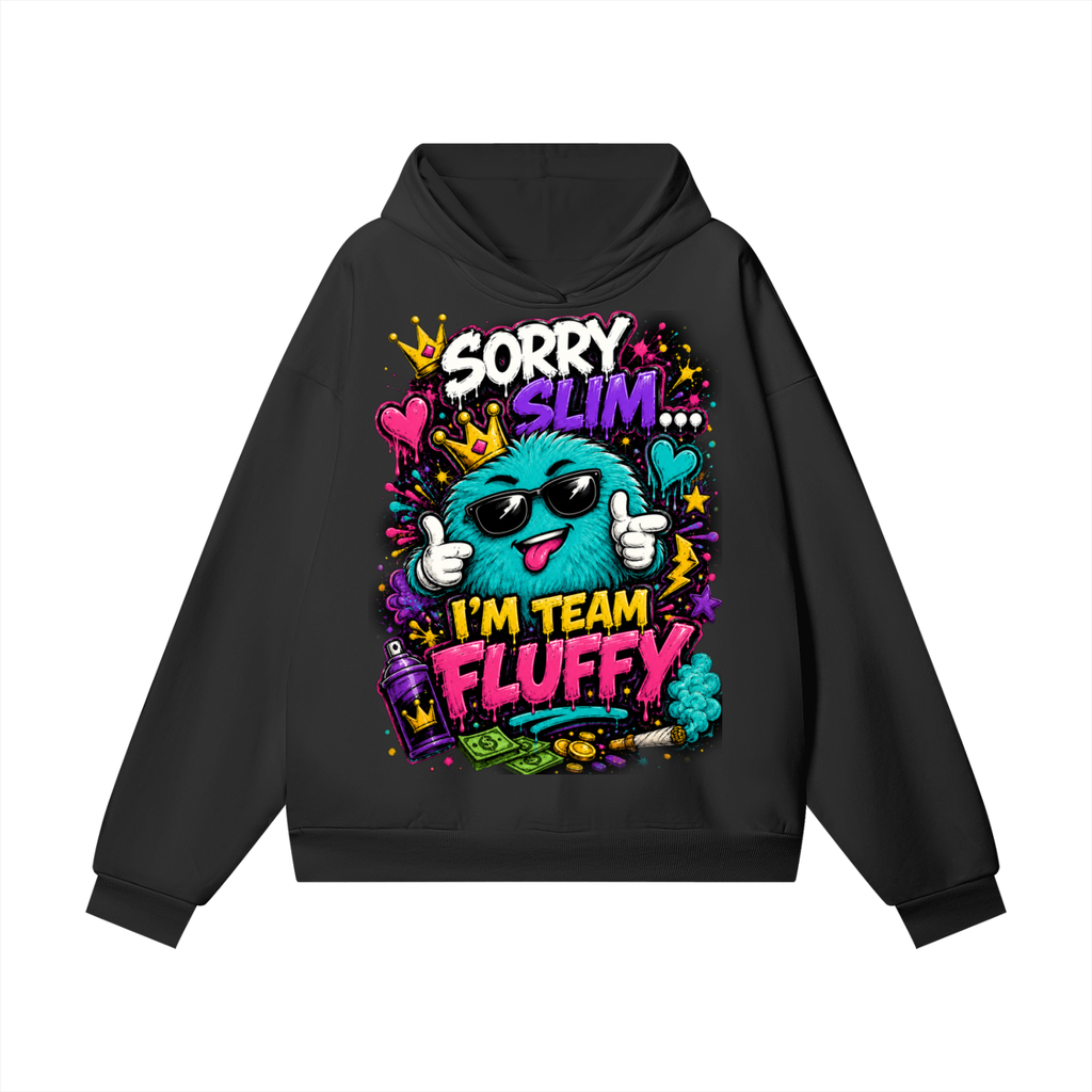 Heavyweight Hidden Pocket Fleece Hoodie w/ Custom Graphic Design_Sorry Slim_Front & FGN Logo_Back
