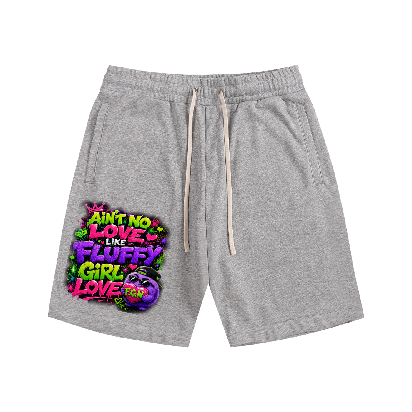 Essential Cotton Shorts w/ Custom Graphic Design_Ain't No Love Like_Front