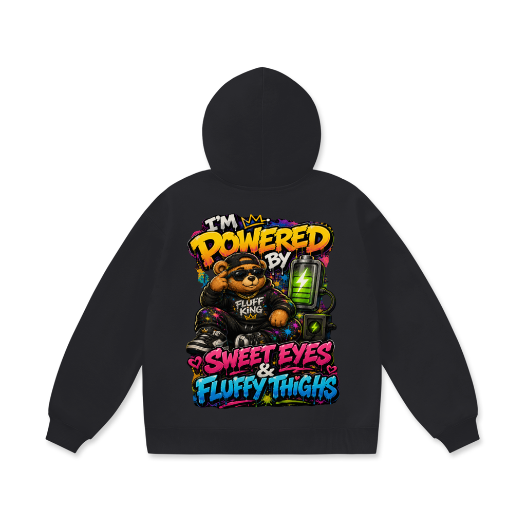 Oversize Heavyweight Fleece Hoodie w/ Custom Graphic Design _Powered By_Back & FGN Logo _Front