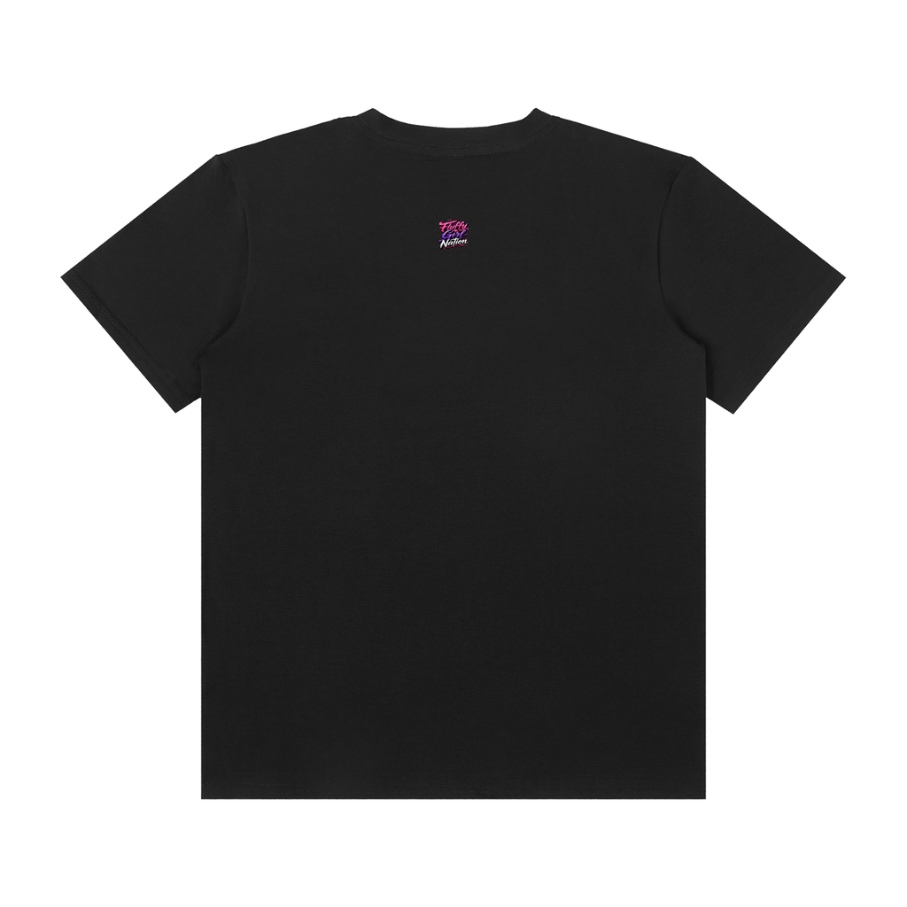 Unisex Classic Crew Neck Cotton T-Shirt w/ Custom Graphic Design_Fluffy Girls Make_Front &