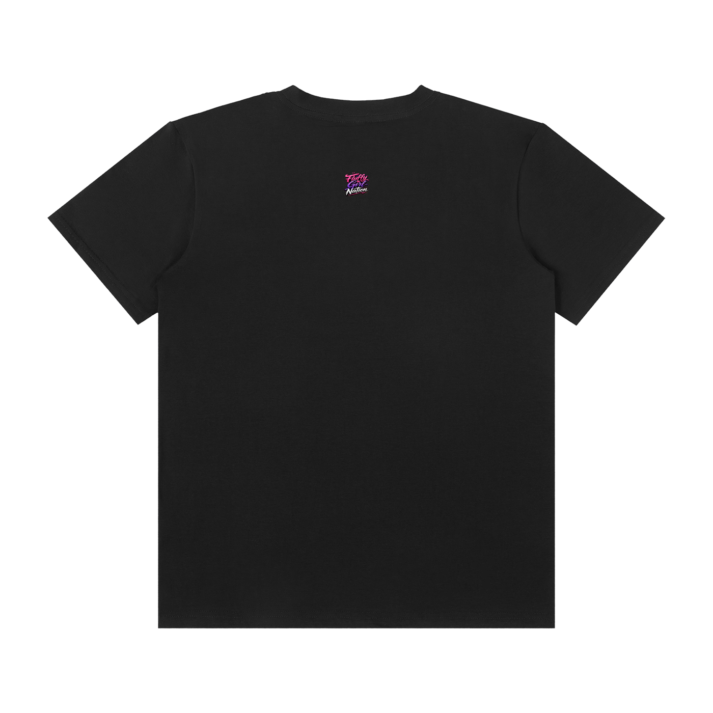 Unisex Classic Crew Neck Cotton T-Shirt w/ Custom Graphic Design_Fluffy Girls Make_Front &