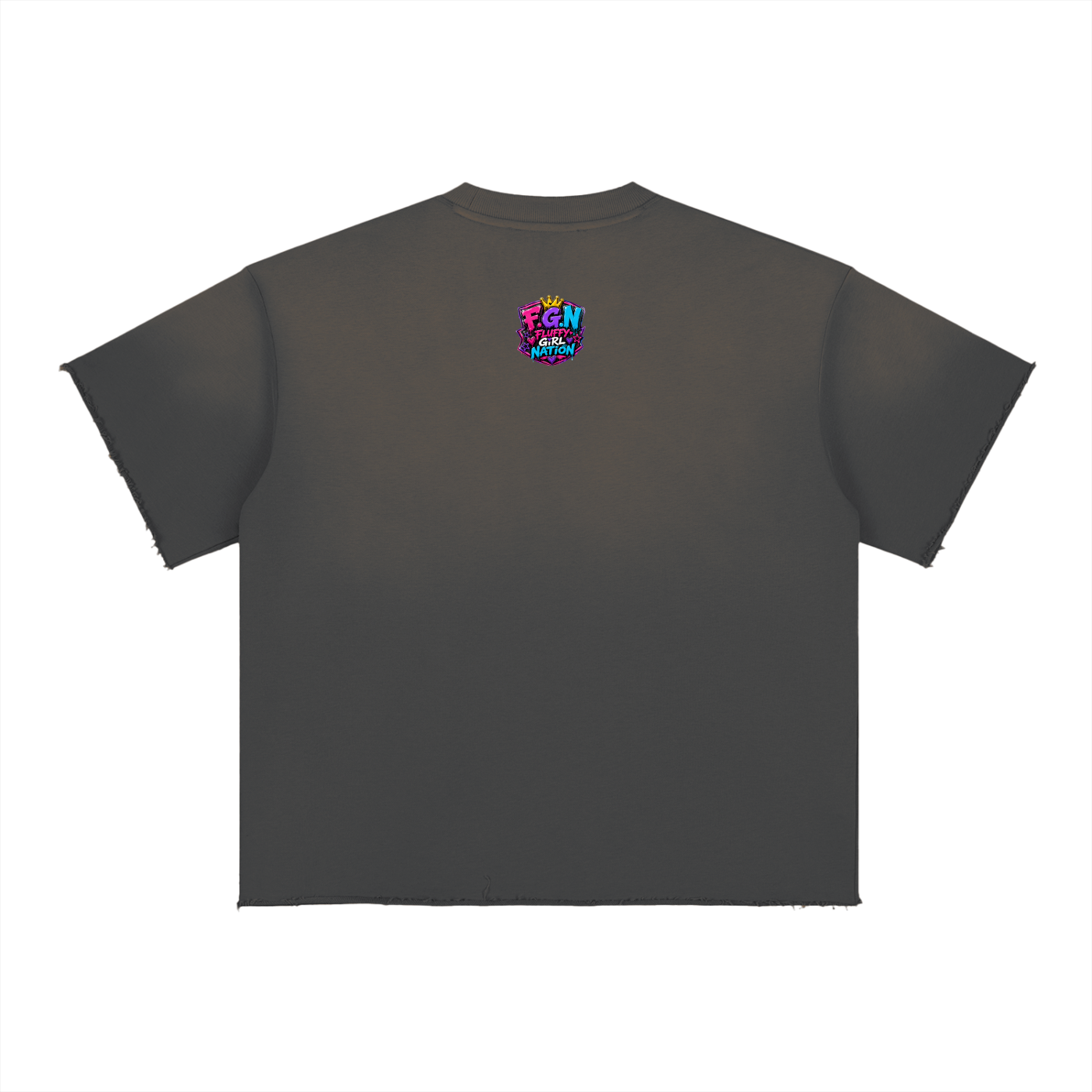Sun Fade Raw Edge T-Shirt w/ Custom Graphic Design-You're Skinnier Than Me_ Front & FGN Logo _Back