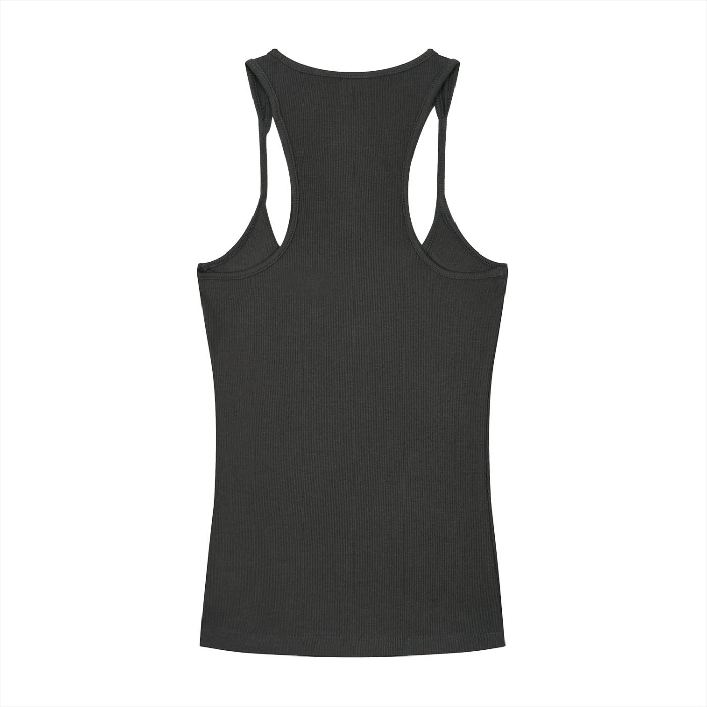 Slim Fit Ribbed Racerback Tank Top w/ Custom FGN Just Because I'm Fluffy...Graphic Design Front