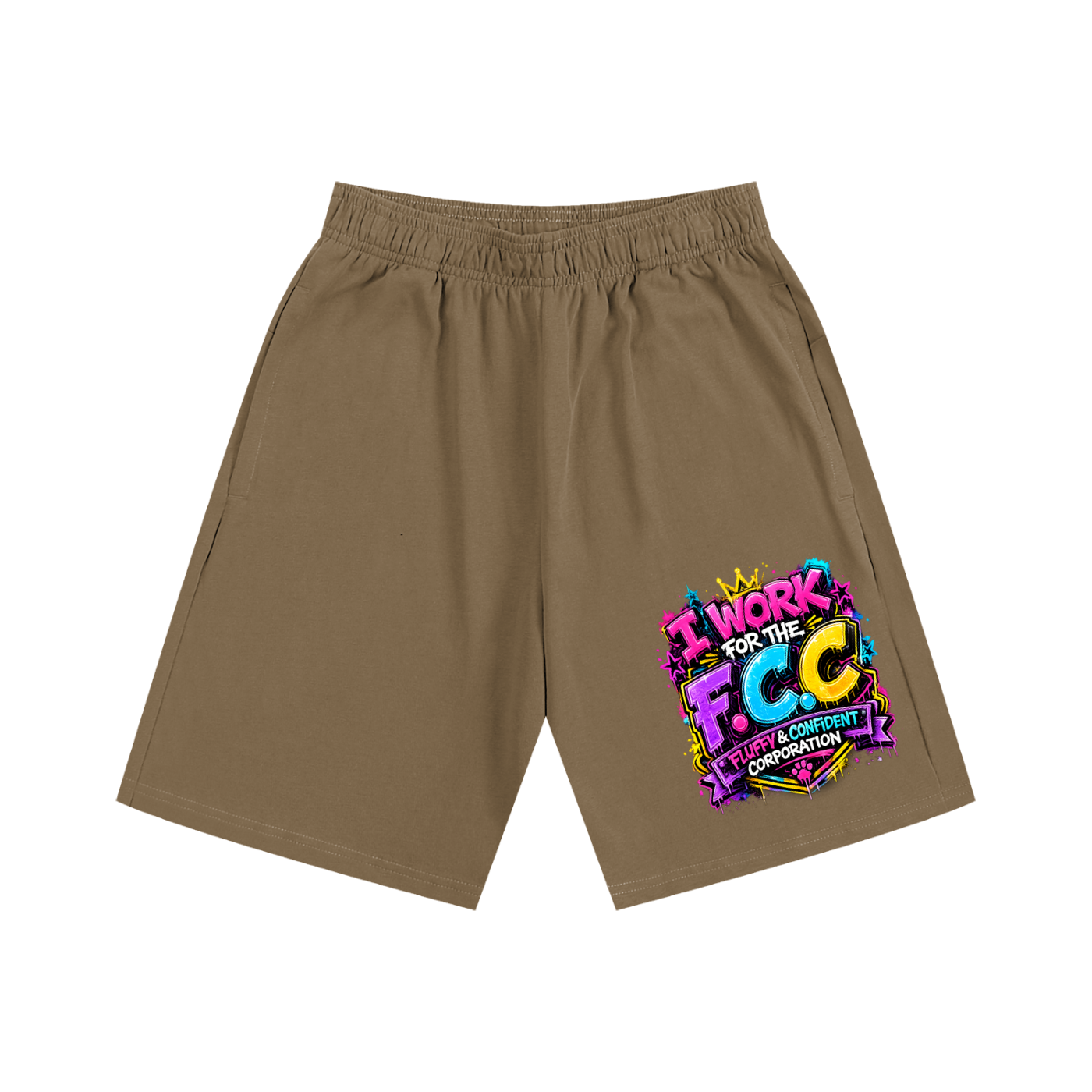 Essential Heavyweight Cotton Shorts w/ Custom Graphic Design_F.C.C_Front & FGN Logo_Back