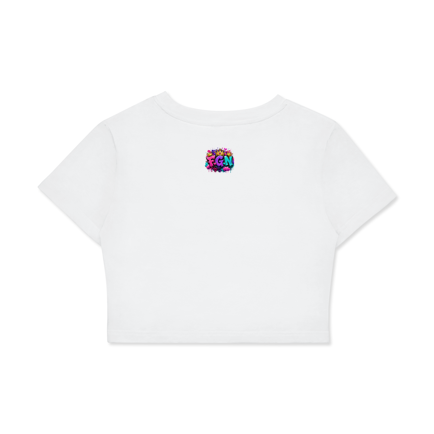 Fitted Crop Cotton T-Shirt w/ Custom Graphic Design-You're Skinner Than Me Not Front & FGN Logo Back