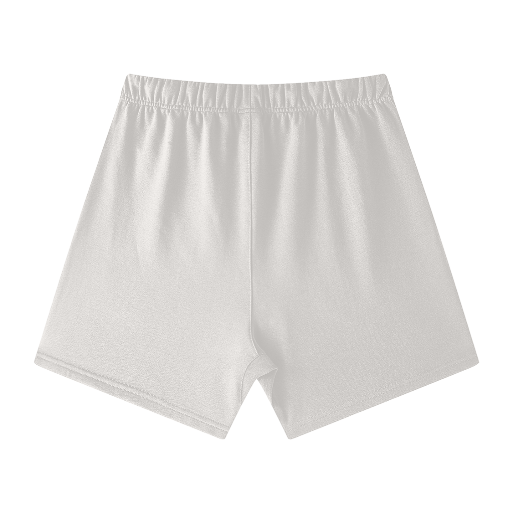 Unisex Earth Tone Loose Fit Cotton Shorts w/ Custom Graphic Design_Only Fluffy Girl Energy_Front