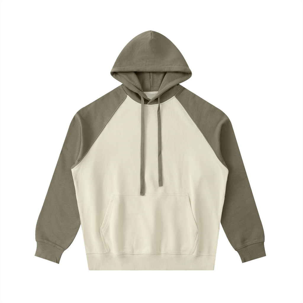 Color-Block Raglan Sleeve Hoodie w/ Custom Graphic Design_Ain't No Love_Back