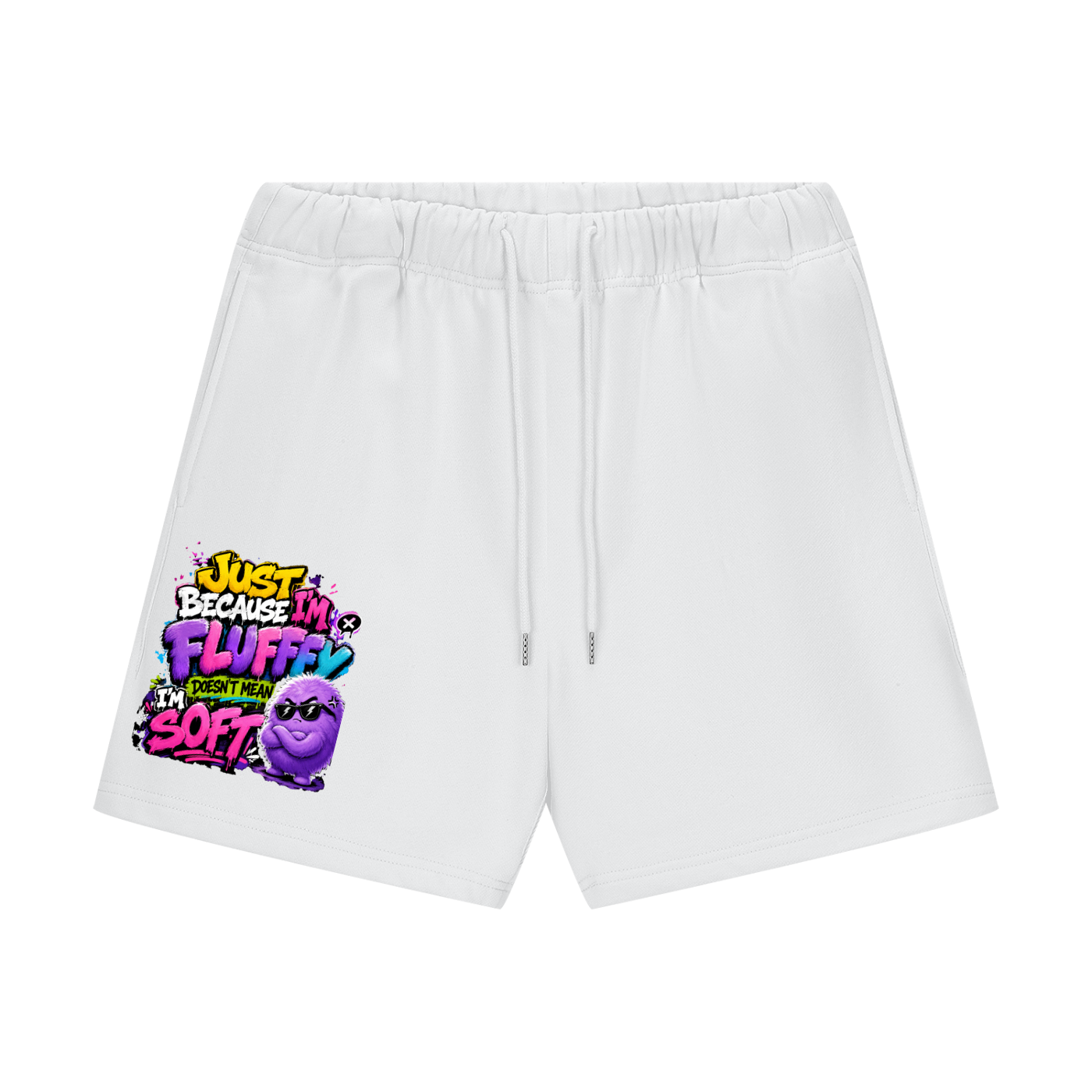Unisex Heavyweight Fleece Loose Fit Shorts w/Custom Graphic Design Just because I'm Fluffy...Front & FGN Logo Back