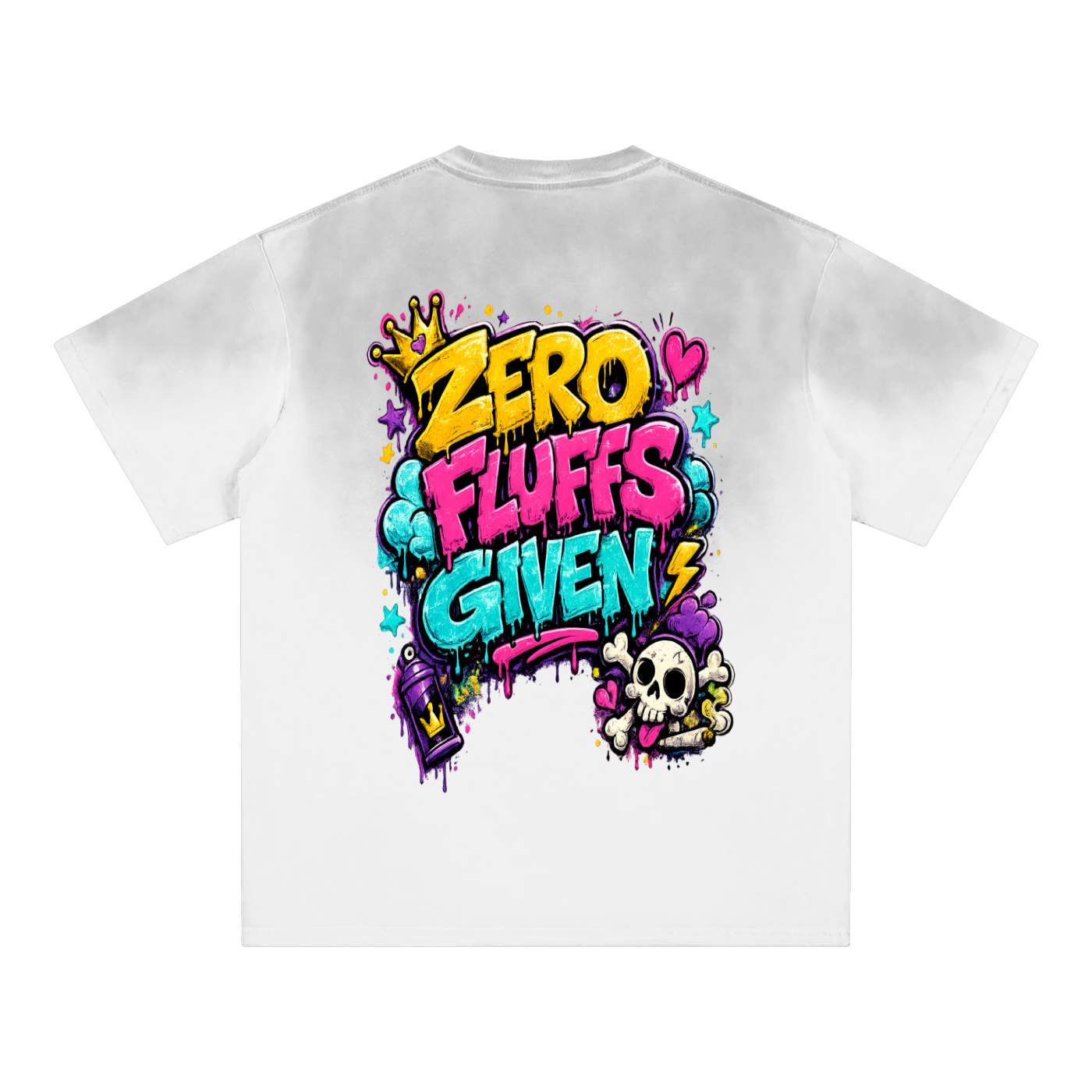 Sunfade Edge Gradient T-Shirt w/ Custom FGN Logo Front & Zero Fluffs Given Graphic Design Back
