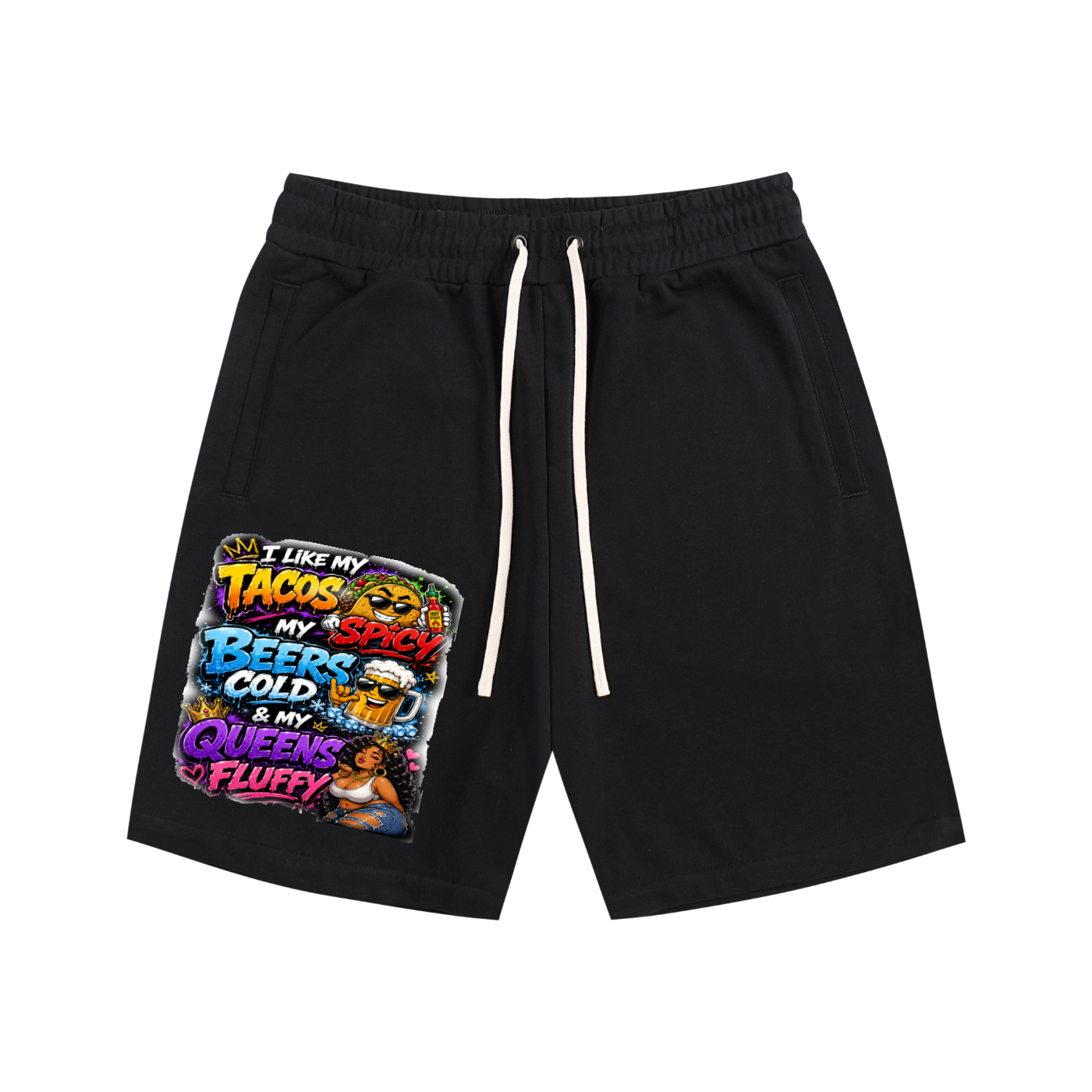Essential Cotton Shorts w/ Custom Graphic Design_I Like My_Front