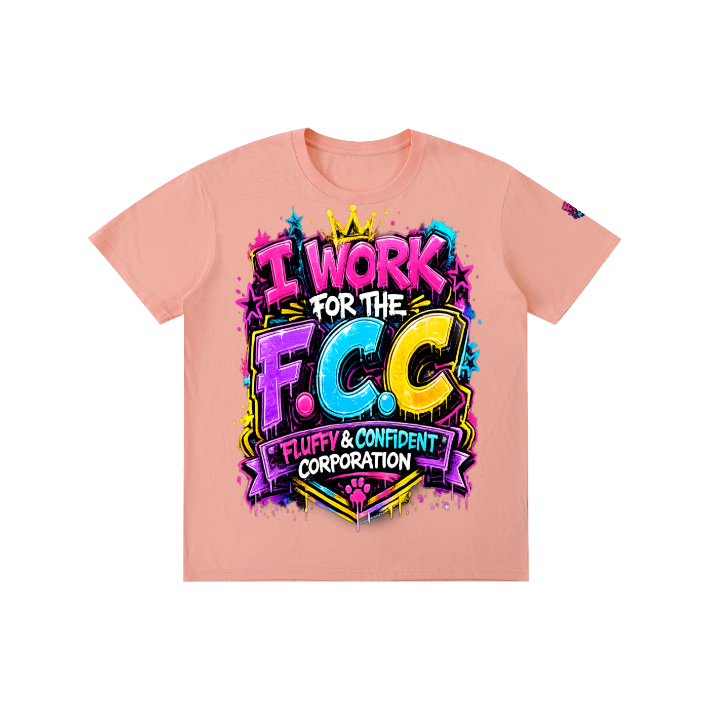 Pure Cotton Unisex T-Shirt w/ Custom Graphic Design_F.C.C_Front & FGN Logo_Left Sleeve